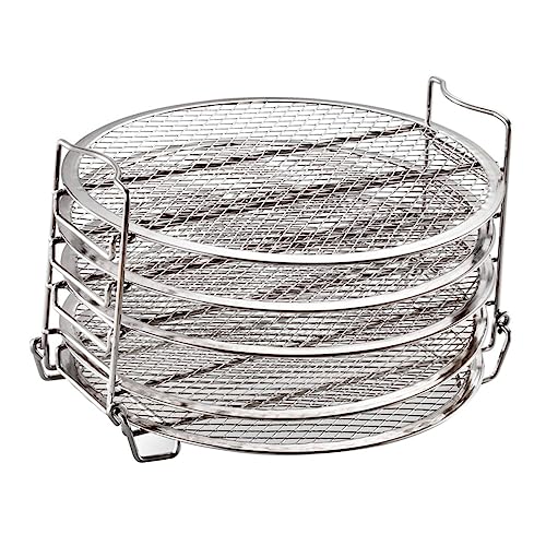 CLISPEED 1juego Estante Deshidratador De Acero Inoxidable Para Freidora De Aire Compatible Con Ninja Foodi Cuartos Accesorios Apilables Para Cocción Saludable