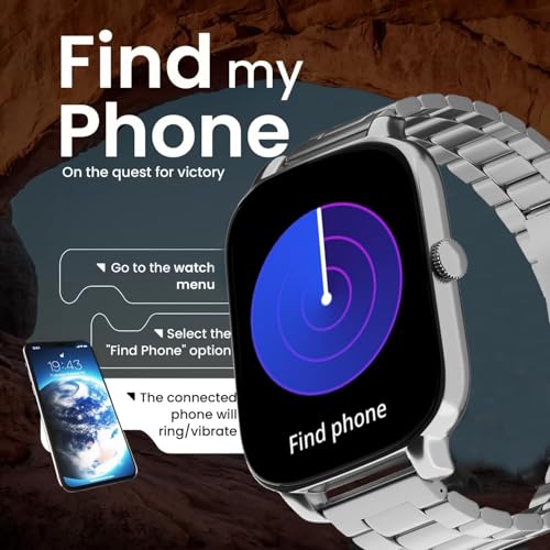 Image of PunnkFunnk H9 Metal Smart Watch 2.01 inch TFT Display, Bluetooth 5.0 with 100+ Sports Mode, Heart Rate & Blood Oxygen Monitor, Call & Message Reminders Compatible with Android & iOS (Metal Grey)