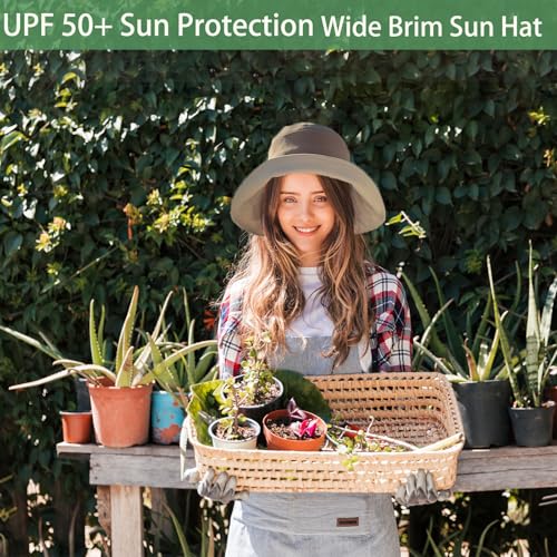 Sombrero femenino de ala ancha con protección UV miniatura 3