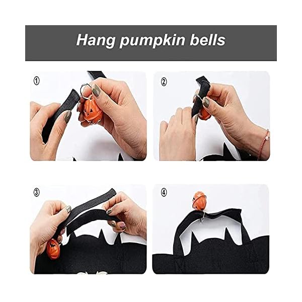 Bowtus halloween dog bat wings pet costume with pumpkin bells for halloween party decorations, cute puppy dog and cat collar bat wings cosplay party dress up funny cool appare(x-large) - image 7