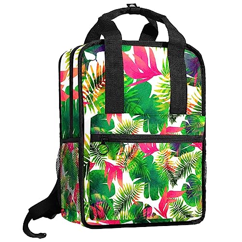Sac à dos feuilles tropicales pour garçons et filles 35.5x26x12 cm