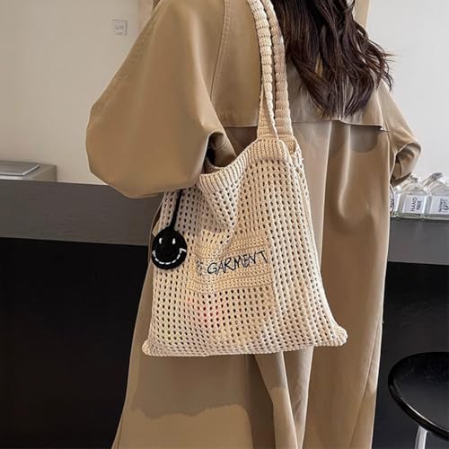 Image of PALAY Tote Bag for Woman Girls Bow Crochet Shoulder Bag Coquette Cute Knitted Women Handbags