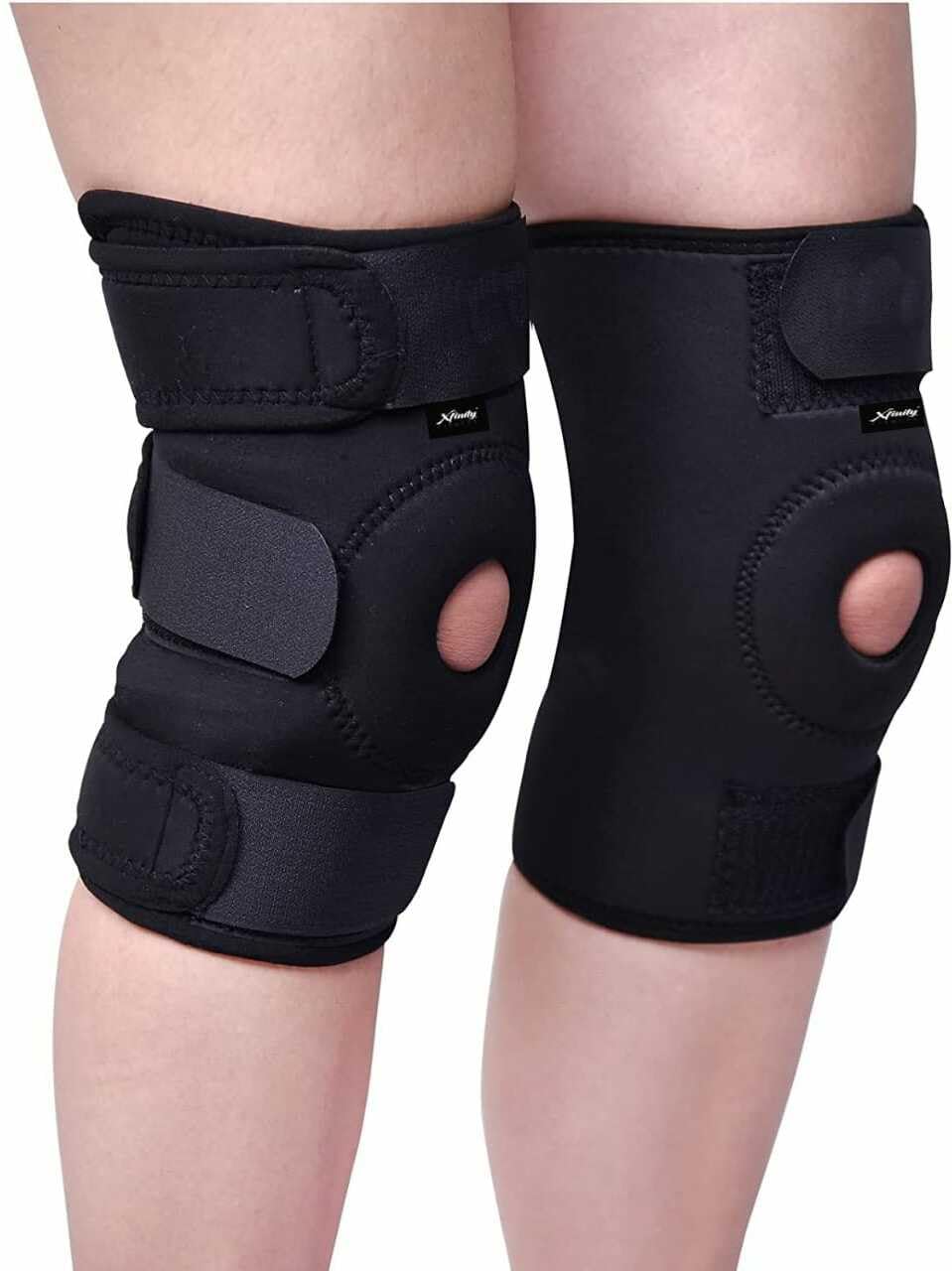 Xfinity FitnessXfinity Fitness Adjustable Open Patella Knee Cap Support Brace for Knee Pain Relief, Gym Workout, Running, Crossfit, Arthritis - Protection for Men and Women (Free Size, 2) (M)
