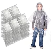 EcoNour Disposable Kids Rain Poncho | Clear & Emergency Rain Ponchos for Kids | Portable Ponchos with Hooded Jacket