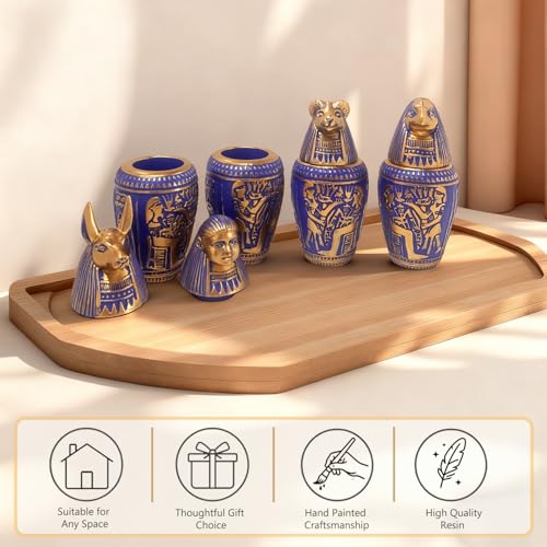 Set de 4 Figuras Decorativas Canopic Jars Egipcias miniatura 4