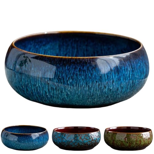 Fioriera a forma di loto, per piantare in acqua all'interno, fioriere in ceramica per piante da interno, vaso per fiori idroponico bianco, decorazione per interni (A)