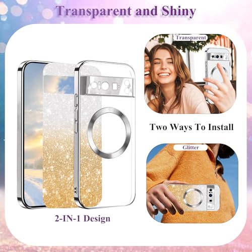 Coque Google Pixel 8 Pro transparente silicone aimantée avec protection caméra