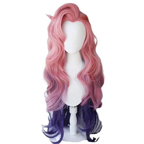 Xingwang Queen Game Cosplay Wig 100cm Long Wave Pink Mixed Purple Heat Resistant Synthetic Party Wigs