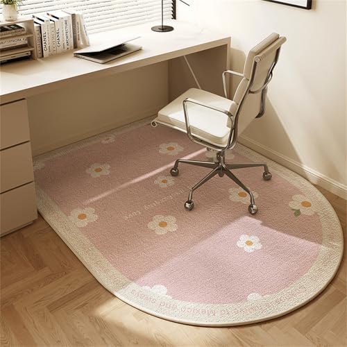 Hixingo Alfombra Escritorio Suelo Grande, Protector Suelo Silla Ruedas Gaming Antideslizante Alfombrilla de Protección para Suelos Duros Resistente a los Arañazos (Flor Rosa,120 * 80cm)