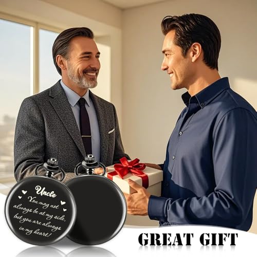 Image of Uncle Gifts for Fathers Day Birthday Retirement Xmas Valentines Day Gifts for Uncle Godfather Engraved Pocket Watches
