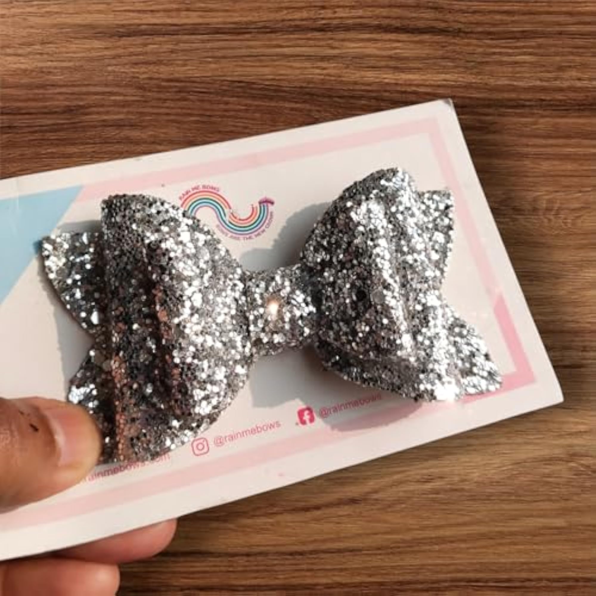 Glitter Bows Hair Clips with Alligator Clips for Girls