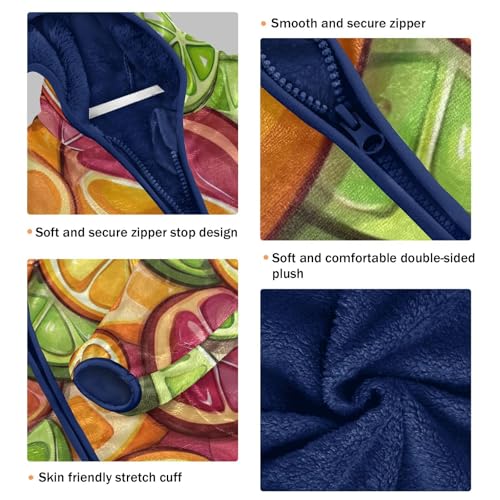 Fruit Fashion Girls Fleece Jacket Girls Fall Jacket Girls Zip Up Hoodie Girls Sherpa Jacket 2-10T3