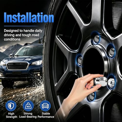 Image of 8PCS M12x1.25 Wheel Lug Stud Nuts Compatible with Subaru Ascent Forester Crosstrek Outback WRX STI Legacy Impreza BRZ Tribeca Replace#: 28365FE001 28171AJ000