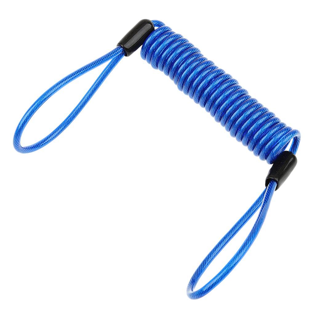 Meadawgs® 1.5m Safety Lanyard Spring Coil Rope Disc Brake Lock Reminder Cable Blue-image-11