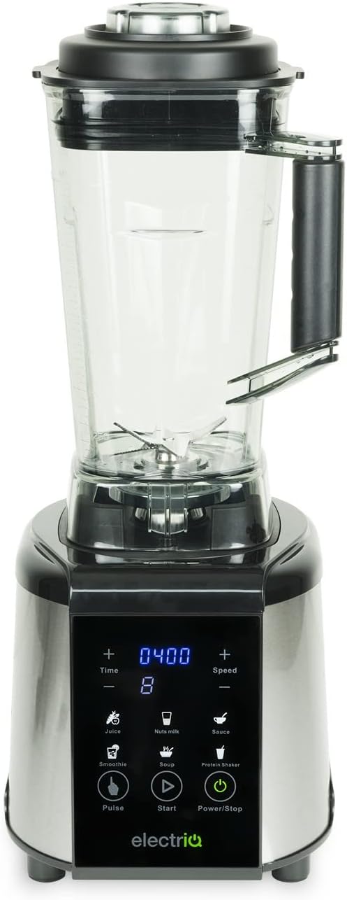 electriQ 1250W Multi Functional Blender, Hot Soup Maker & Juicer with Digital Controls - Black