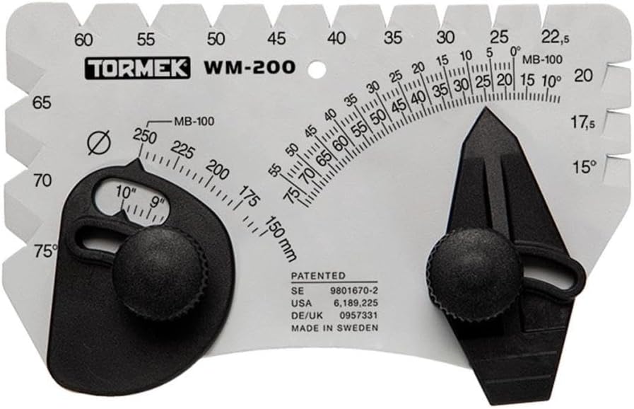 Angle Setter for Sharpening System Tormek WM-200 Angle Master. Sets the Perfect Angle for Sharpening Blades. Works on Tormek Sharpening Systems.