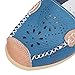 labato Women's Casual Leather Loafers Slip-On Slippers Driving Flat Shoes(7.5 M US,Blue)