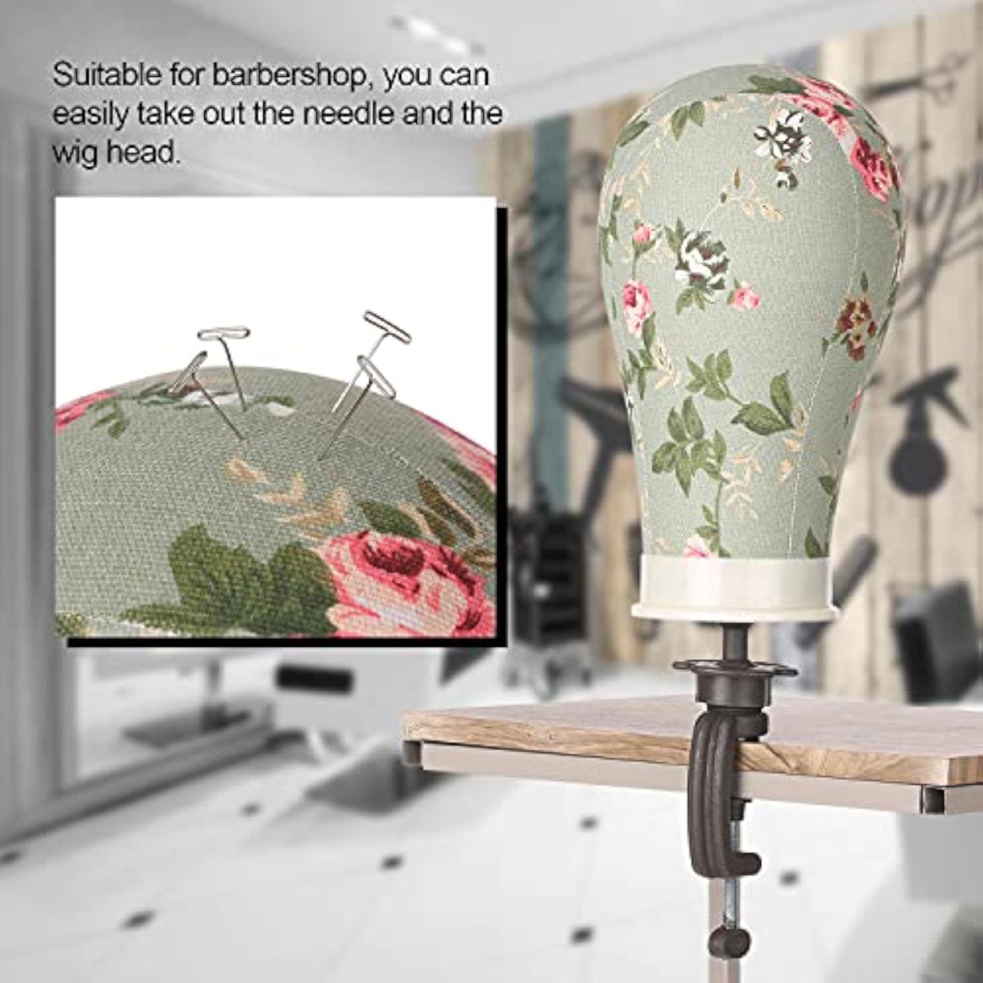 Wig Display Styling Head with T-Pins Stand (Multicolor)