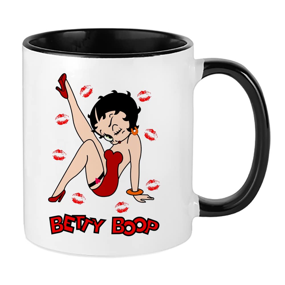 Giftme Betty Cartoon Character Birthday, Christmas Coffee Tea Mug 11oz Inside Coloured Ceramic Mug. (Black)