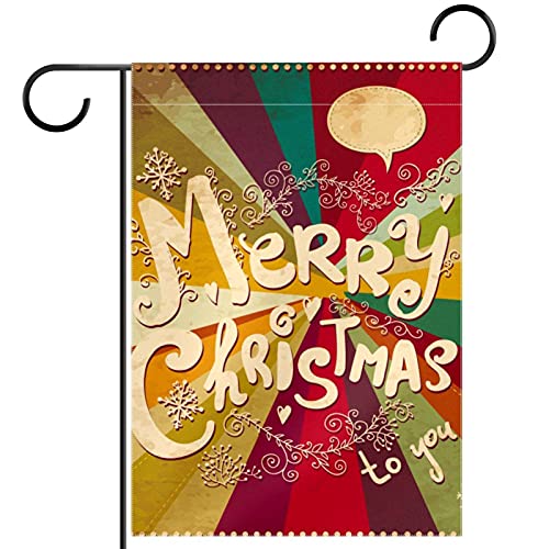 Drapeau de jardin Merry Christmas en tissu polyester anti-décoloration