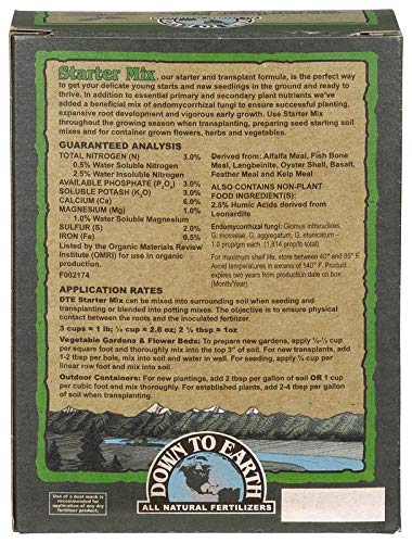 Miniatura 2 de Down To Earth All Natural Fertilizers Mezcla de iniciación natural orgánica 3-3-3, 1 lb