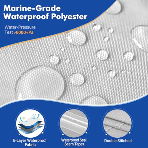 image for YimSting 1200D Waterproof Boat Cover - Fits 16' to 18.5' ft Bass, V-Hu