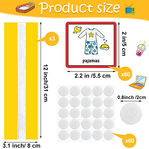 Geyee 60 Pcs Kids Visual Schedule Cards Daily Routine Chart Visual Wall Planner Cards Bulk for Autism Learning Materials Aspergers ADHD Home School Education Behavioral Tool(Yellow) - Image 4