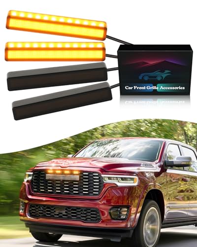 Feux de calandre à DEL pour les trajets de nuit en Dodge Ram 2019-2025 jaune