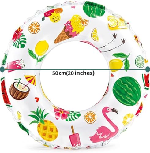 Image of Swim Tube for Kids Adults, Swim Rings Swimming Pool Float Tube Cute Round Swimming Tube Water Fun Beach Pool Toys for Summer Party(2-7Year)(20 inch Tube)