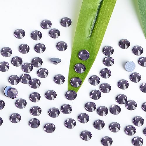 Image of Bymitel Hotfix Crystal Rhinestones Round Gems Iron on DIY Jewelry Making Flat Back for Crafts,Tazanite, 6.3mm(SS30 /288pcs)