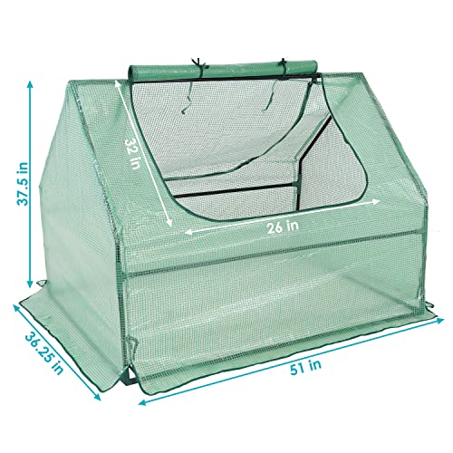 Sunnydaze Outdoor Portable Mini Greenhouse Tent With 2 Zippered Side Doors And Steel Tube Frame - Green - 4' X 3' #TOP2