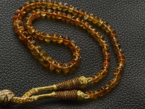 Citrine naturelle facettée en perles rondelles de 4 à 6.5 mm pour bijoux d'exception