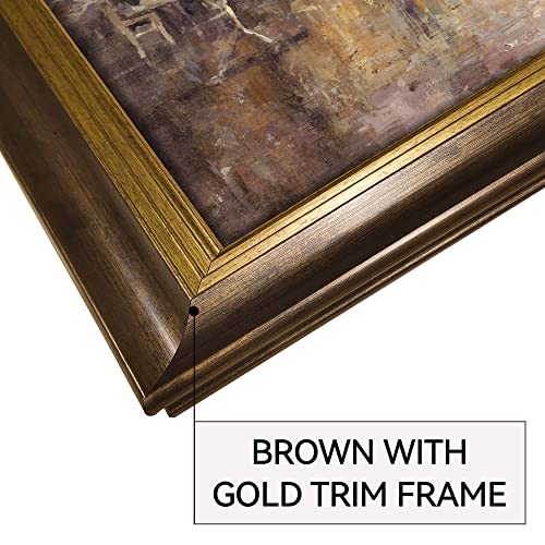 Framed City Wall Art Bedroom: Abstract Living Room Romantic Paris Picture Hand Painted Eiffel Tower Canvas Painting Modern Large Textured Street Scene Print Decor Home Office Cityscape Artwork #TOP2