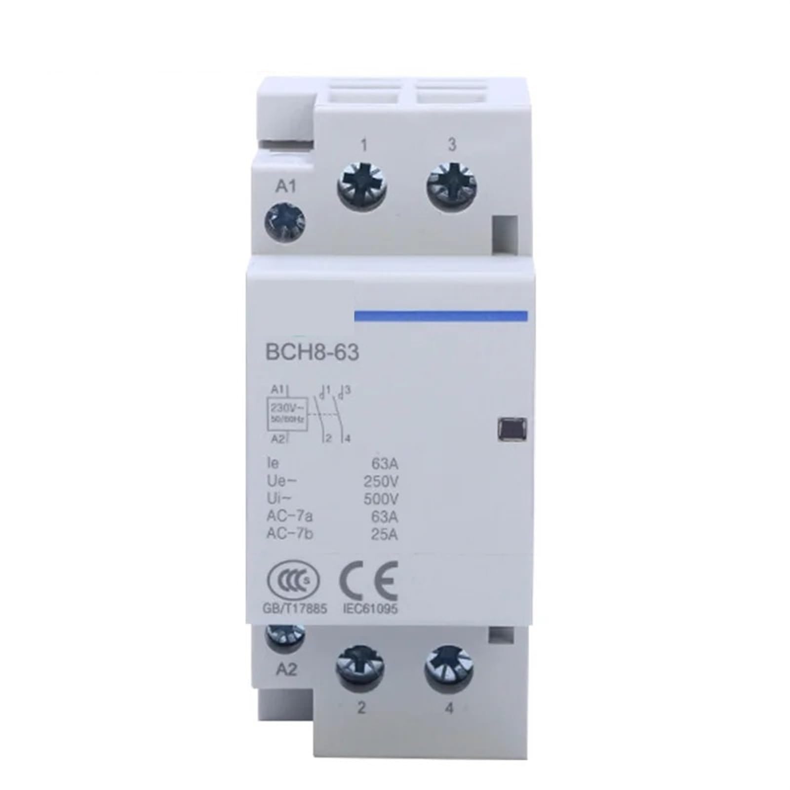 NVSFZGIYG ICT Single-Phase Guide Rail Contactor 63A 2P Household for Smart Home 2NO/2NC 1NO+1NC 24A 110A 230A 1Pcs(63A 2NO 110V)