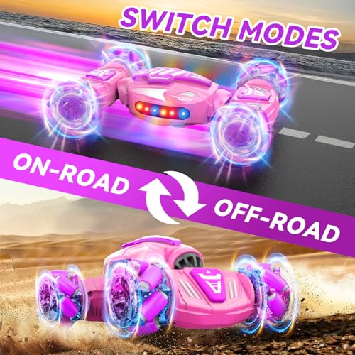 Nicella Gesture Sensing RC Stunt Car Boys Aged 6-12 Birthday Gift Ideas- 4WD RC Car Toy for Kids, Hand-Controlled & 2.4Ghz with Light & Music, Remote Control Twist Cars, All-Terrain Off-Road Vehicle