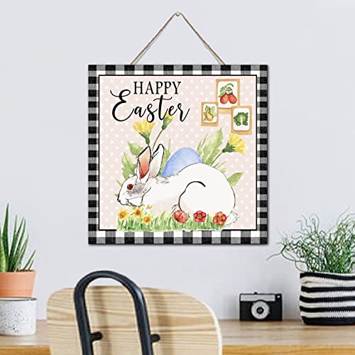 Letrero de madera de conejo de Pascua para decorar paredes aburridas de hogar 5