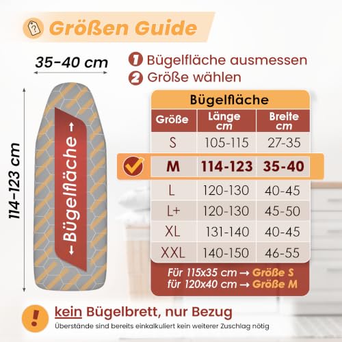 arteneur Bügelbrettbezug 120x40 Made in Germany, hitzereflektierend, Gr. M