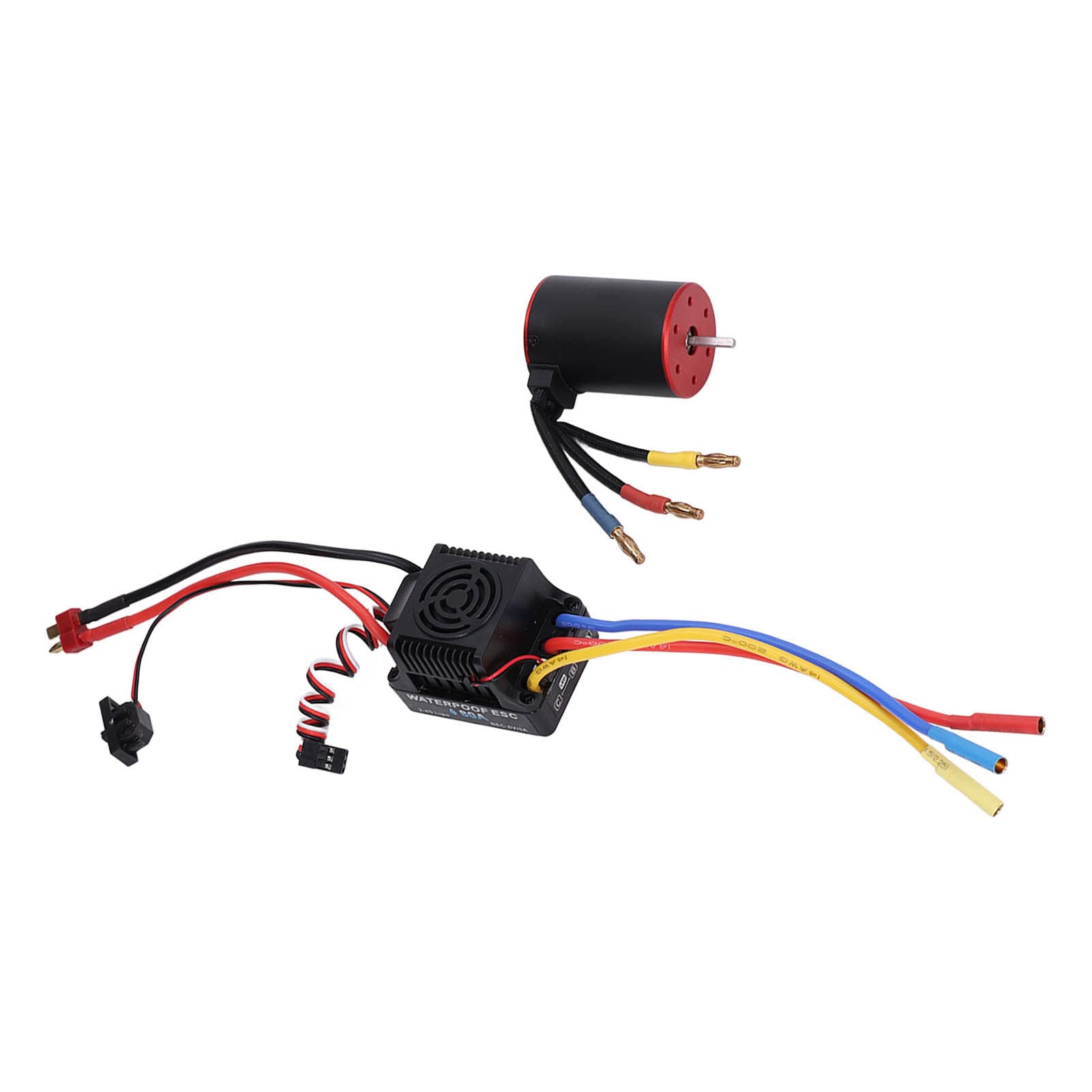 RC 3650 2300KV Motor sin escobillas 80A ESC Combo impermeable con soporte de enchufe Banana de 4mm para coche de Control remoto 1/8 1/10