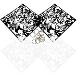 4 Pezzi Paravento Sospeso Decorativo Motivo Traforato in PVC Bianco