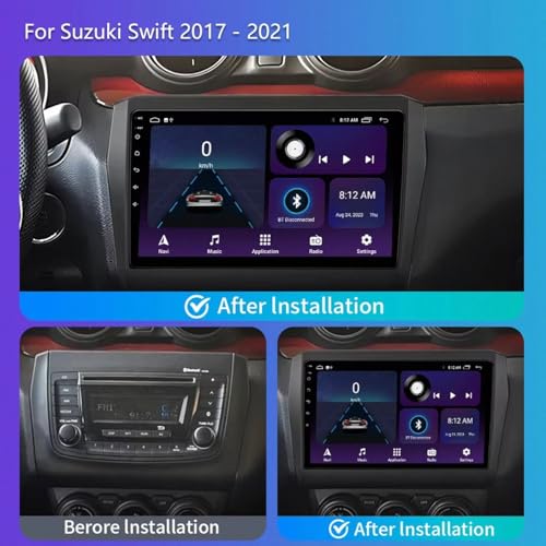 Autoradio touchscreen con manos libres Bluetooth y Mirror Link para Suzuki Swift 2016 2