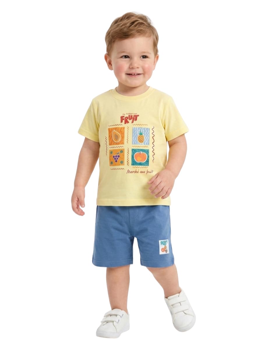 Buy TUTE Girls Printed Cotton Blend Co-Ord Set with Half Sleeve T