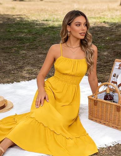 GRACE KARIN Women's Summer Maxi Dresses Vacation Dress Yellow L - image 7