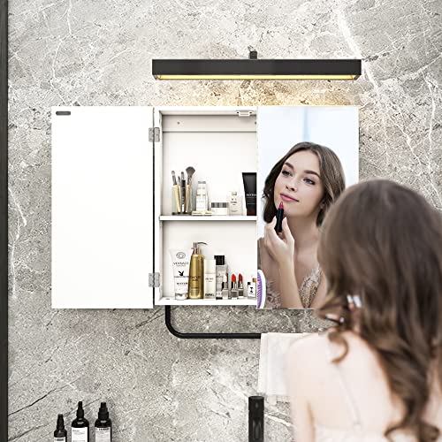 Hlr Medicine Cabinet With Mirror, Wall Mounted With Removable Towels Bar And Side Hook, Mirror Cabinet For Bathroom, Living Room, Bedroom #TOP7