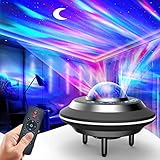 BTOSEP Proyector de luz de Noche LED, UFO Aurora Proyector de Cielo Estrellado Luz de Noche con Control Remoto Proyector...