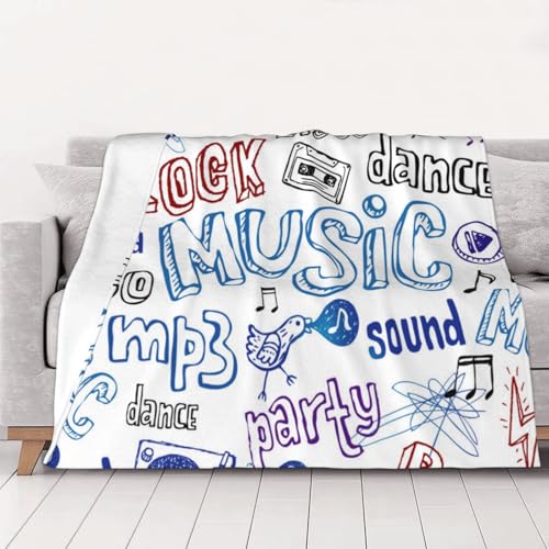 ASKFNASDKMFN Manta de franela musical adecuada para su uso en cama, sala de estar y viajes, 76 x 102 cm