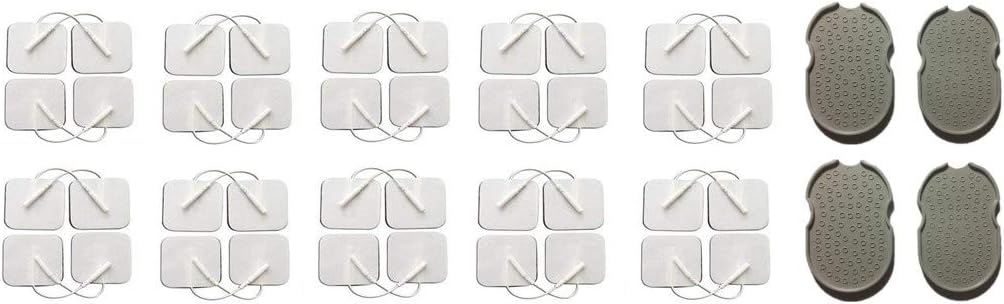 TENS Unit Electrodes Pads - Premium Quality Re-Usable White Carbon Electrode Pads Medical Non-Woven Material Pads Holders