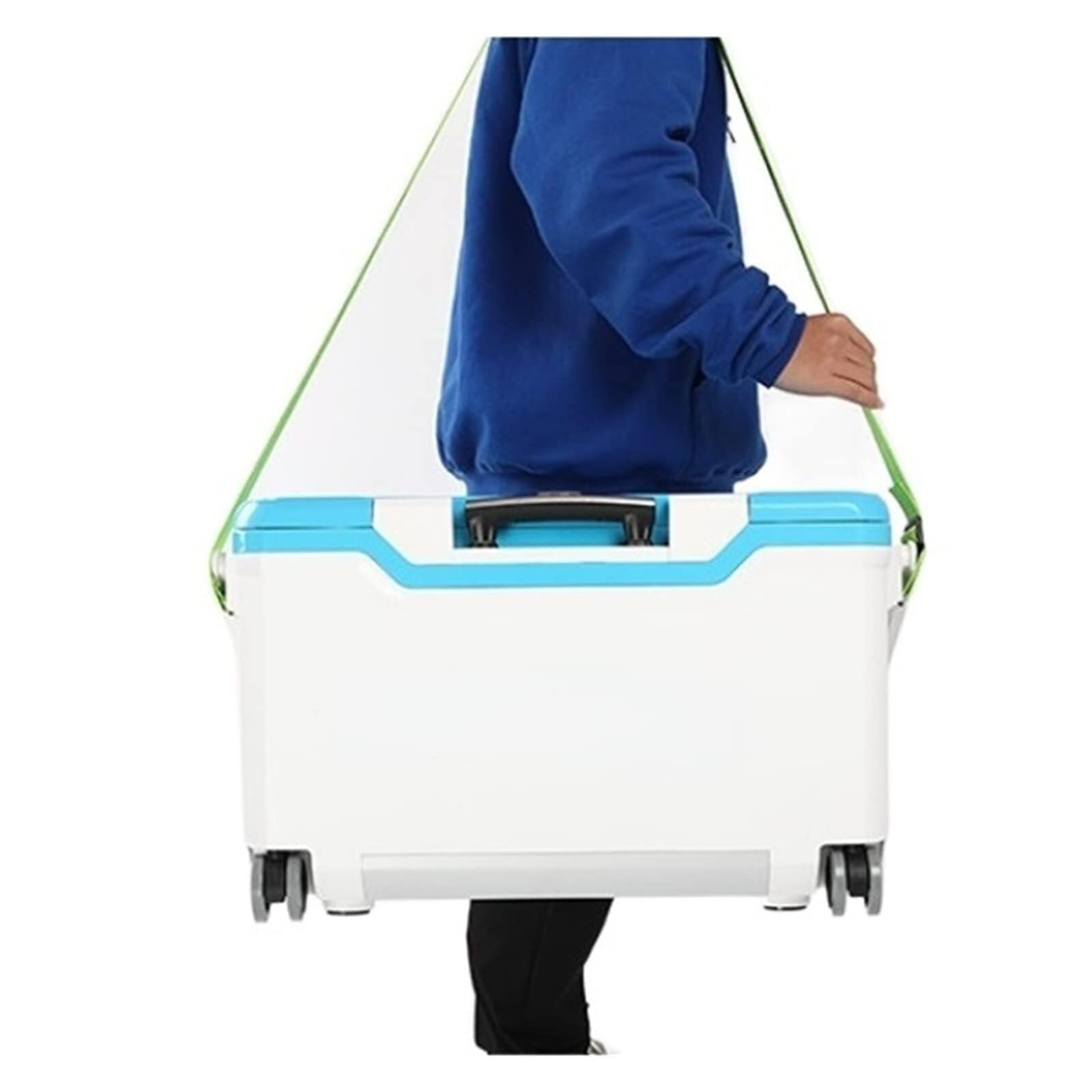 Fishing Walizka Skrzynka Wędkarska Skrzynia Na Sprzęt Wędkarski 32L Izolowana Do Przechowywania, Chłodnicza Z Kółkami Jezdnymi Tackle Box(Blue)