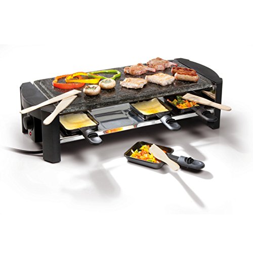 Steingrill Raclette Set (bis zu 8 Personen, rechteckige Backplatte, Steinplatte, leichte Reinigung) – Bild 3