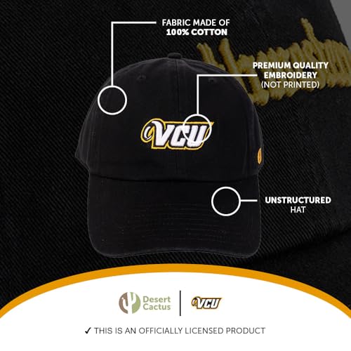 Gorra bordada ajustable VCU Rams estilo B negra miniatura 4