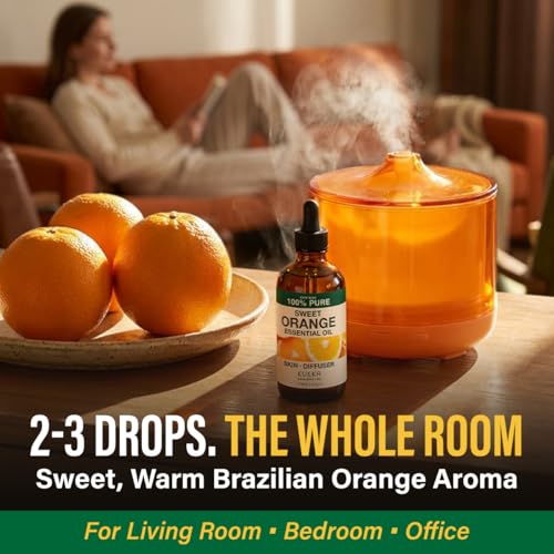 Image of 100% Pure Orange Oil - 4 Fl Oz Orange Essential Oil for Hair, Skin, Diffuser, Aromatherapy & DIY Soap Making Scent